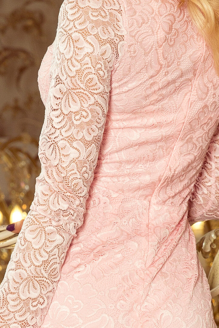 Lace evening dress, pink