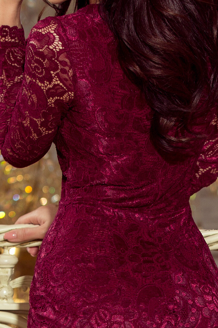 Lace evening dress, red
