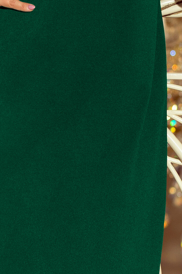 Dress with flared sleeves, green