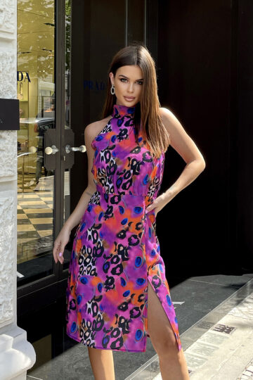 Mustriline õhtukleit, mitmevärviline