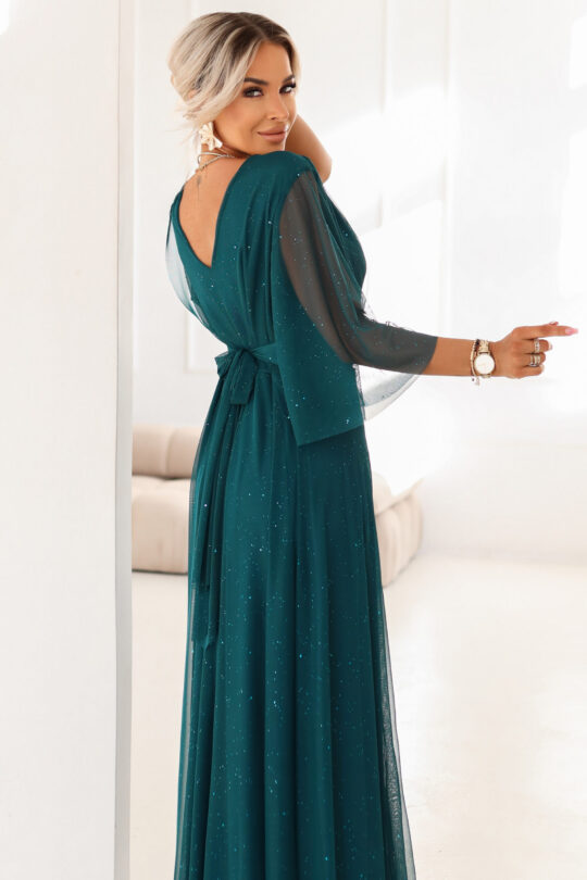 Plus size sädelev maksikleit, žalia - Image 7