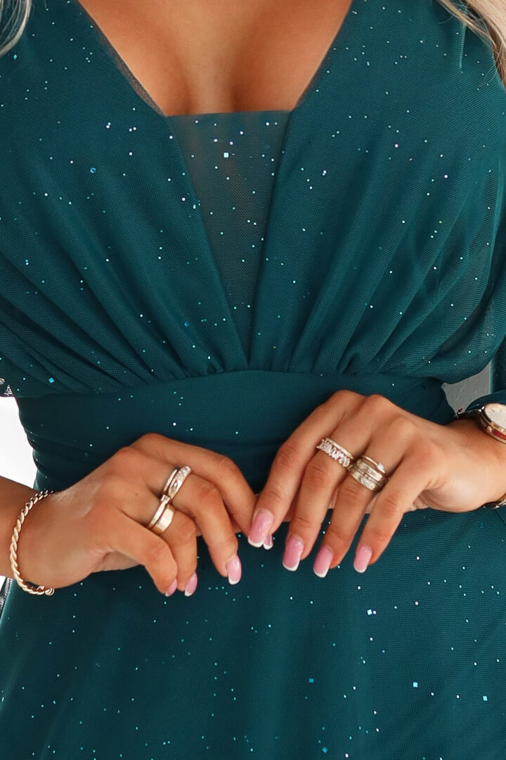 Plus size sädelev maksikleit, roheline - Pilt 12