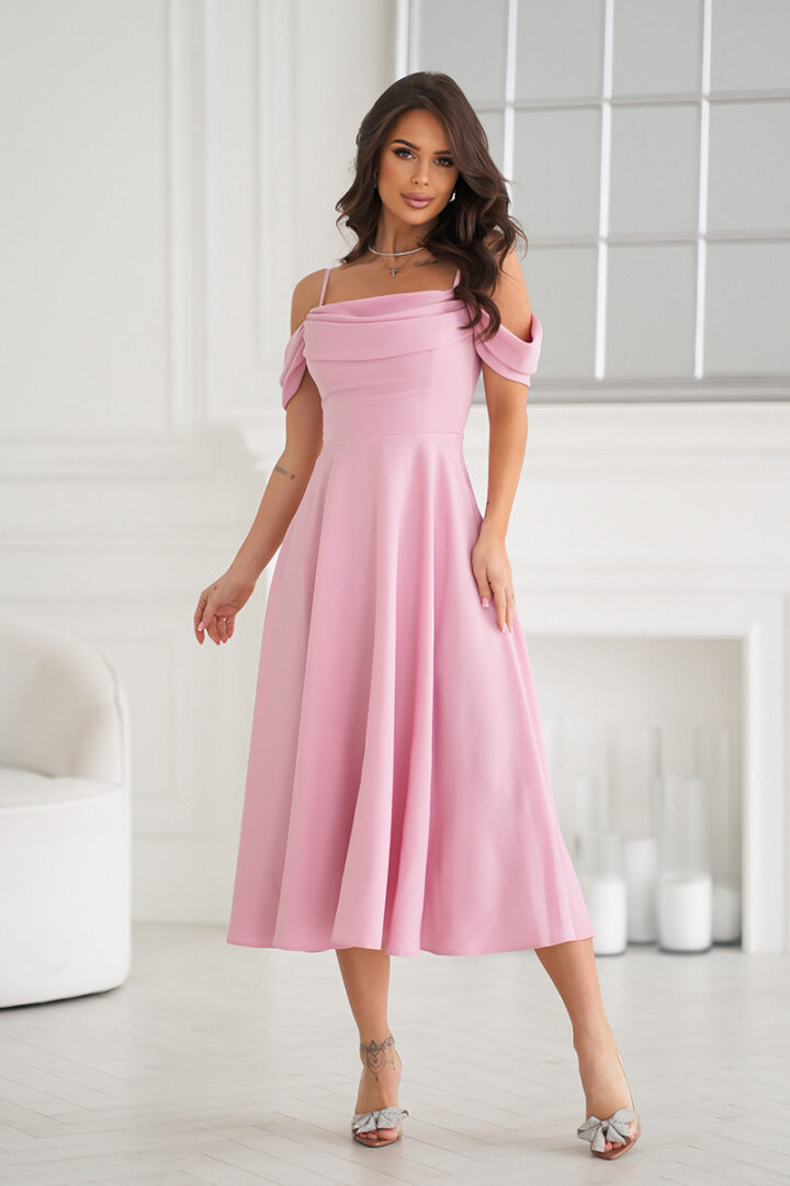 Romantiline midikleit, roosa
