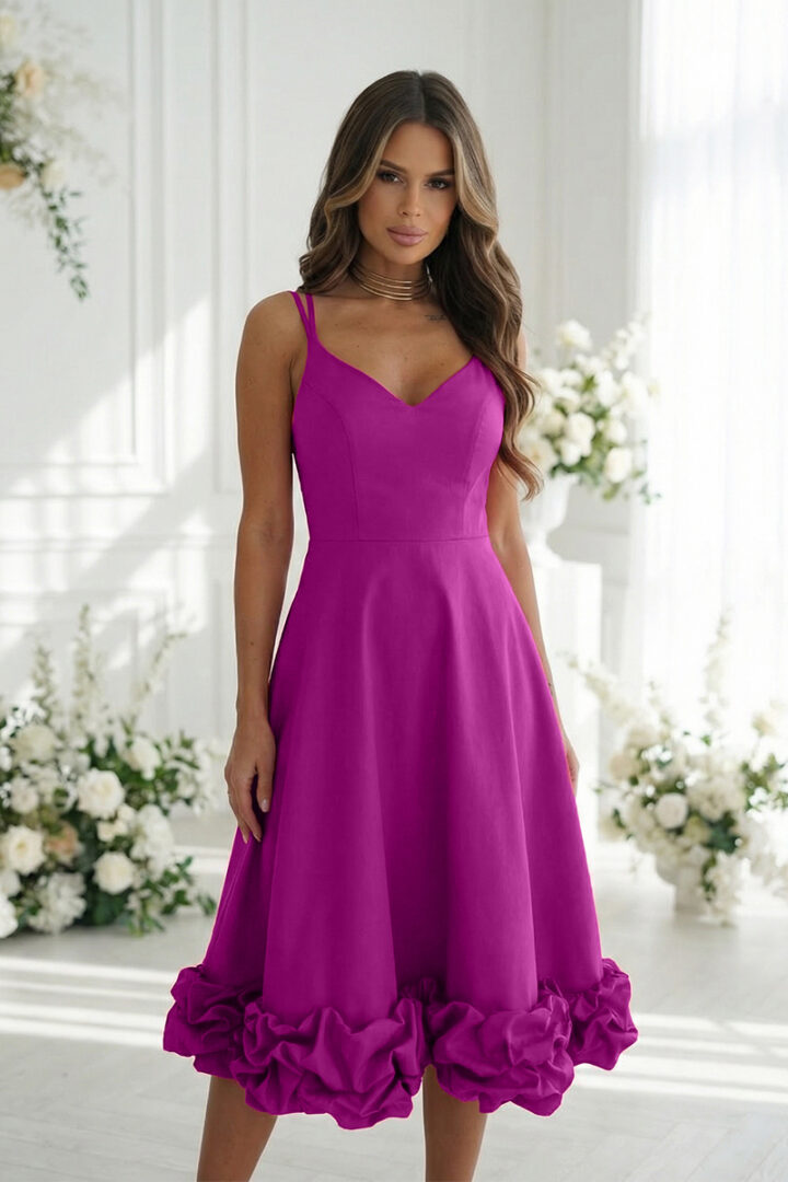 Elegant midi dress, purple