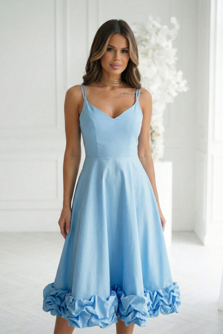 Elegant midi dress, blue
