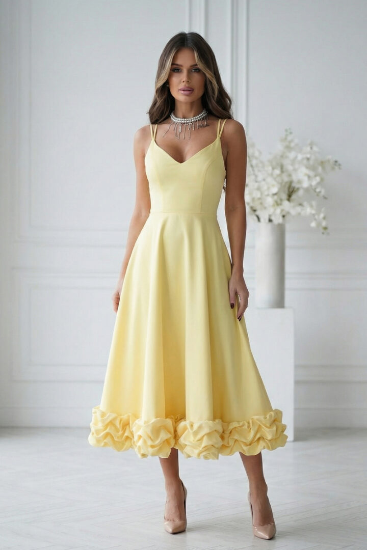 Elegantne midikleit, kollane