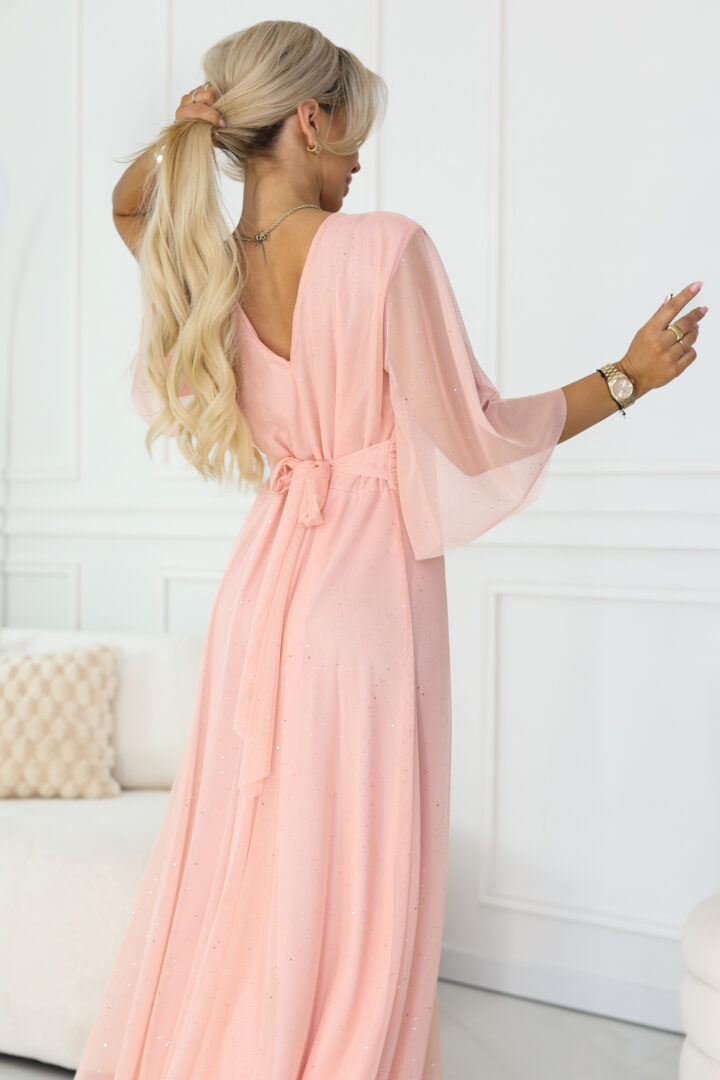 Plus size sparkling maxi dress, pink