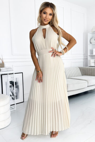 Plisseeritud kleit, beež