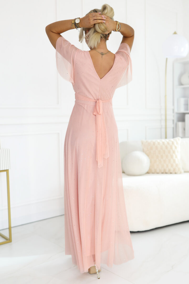 Sparkling maxi dress, pink