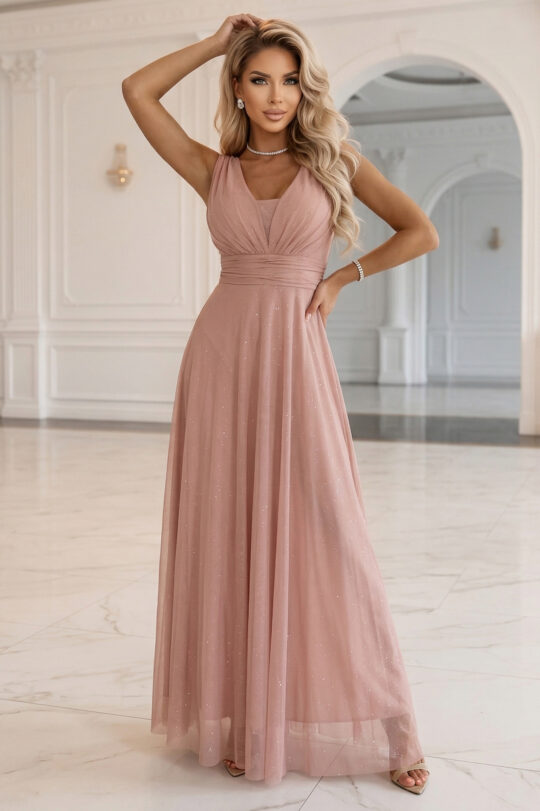Spindinčia maksi suknelė, rožinė - Image 3
