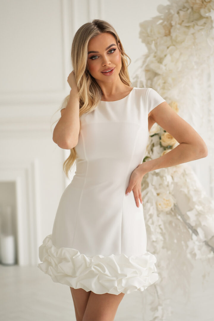 Evening dress, white