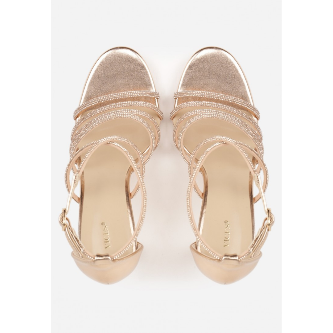 Open heel shoes, beige