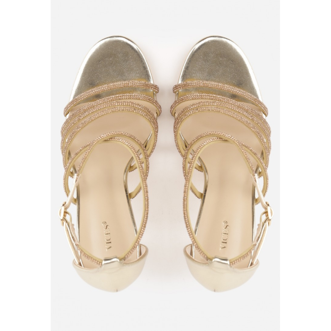 Open heel shoes, gold