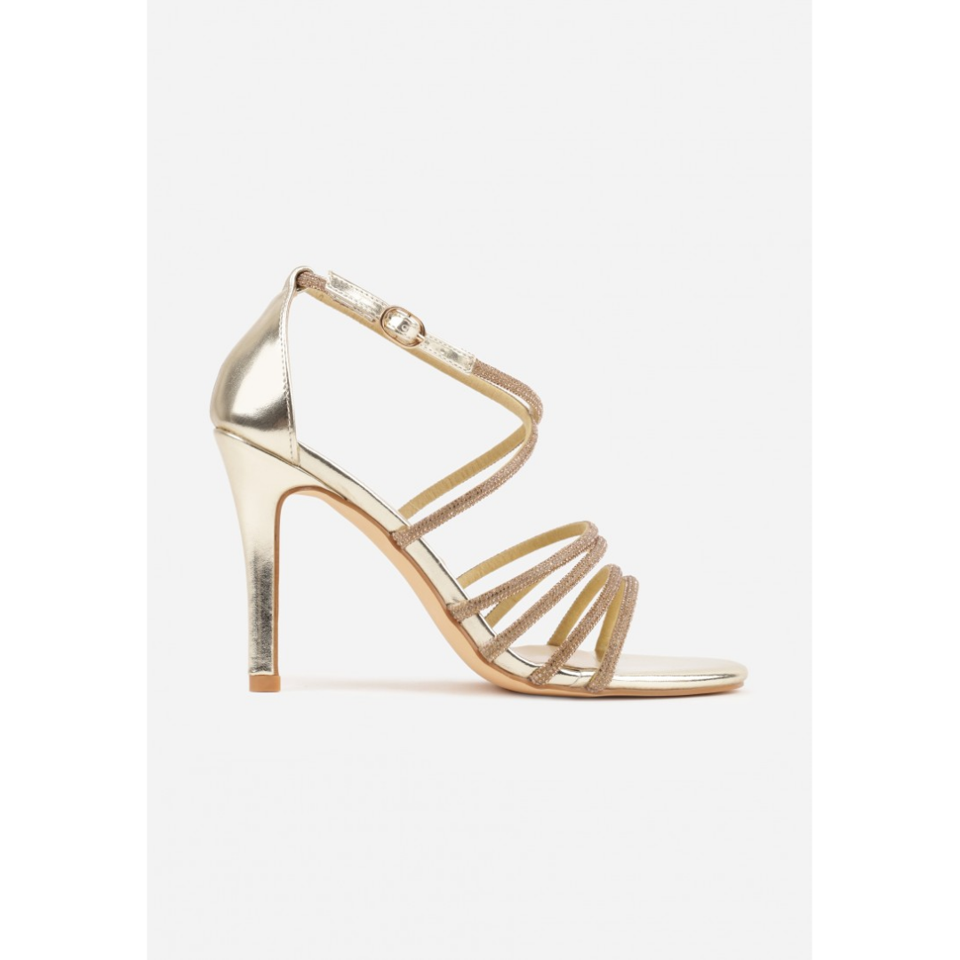Open heel shoes, gold