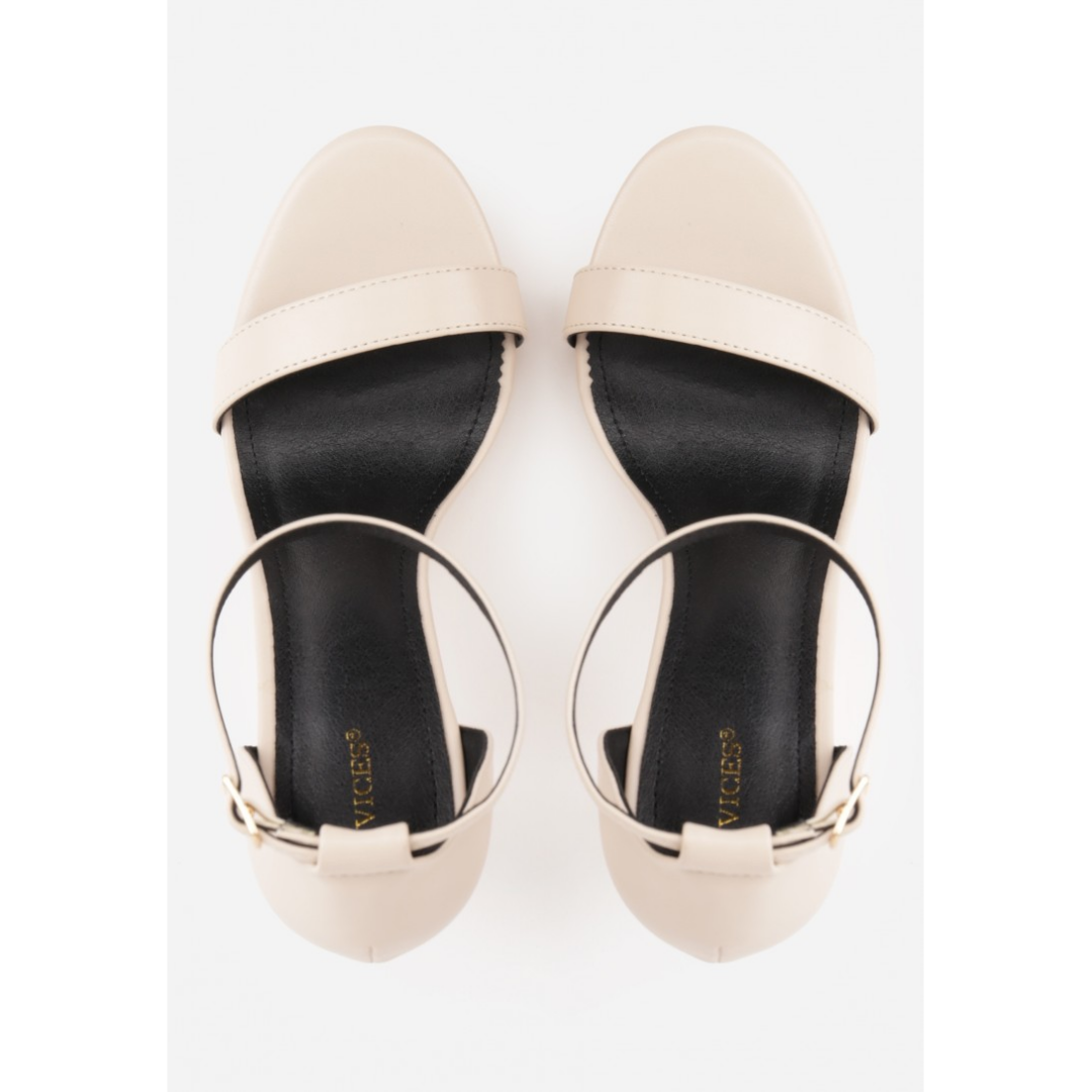 Open heel shoes, beige