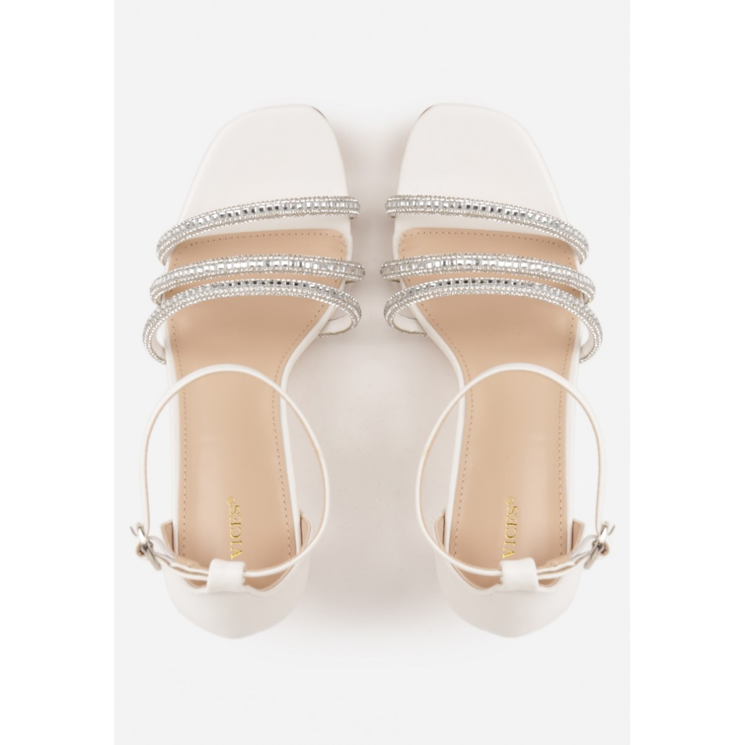 Open heel shoes, white