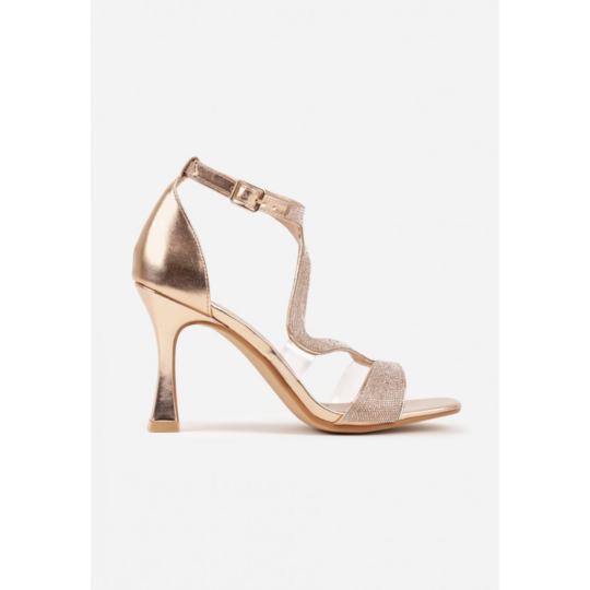 Open heel shoes, beige