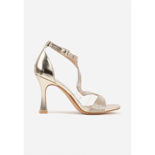 Open heel shoes, gold