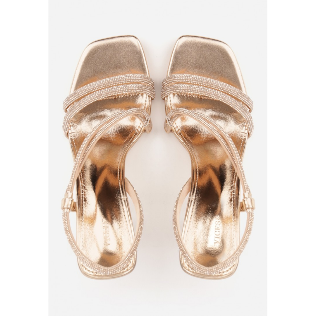 Open heel shoes, beige