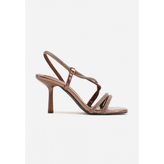 Open heel shoes, brown