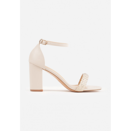 Open heel shoes, beige