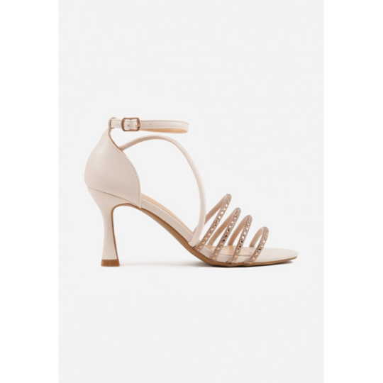 Open heel shoes, beige