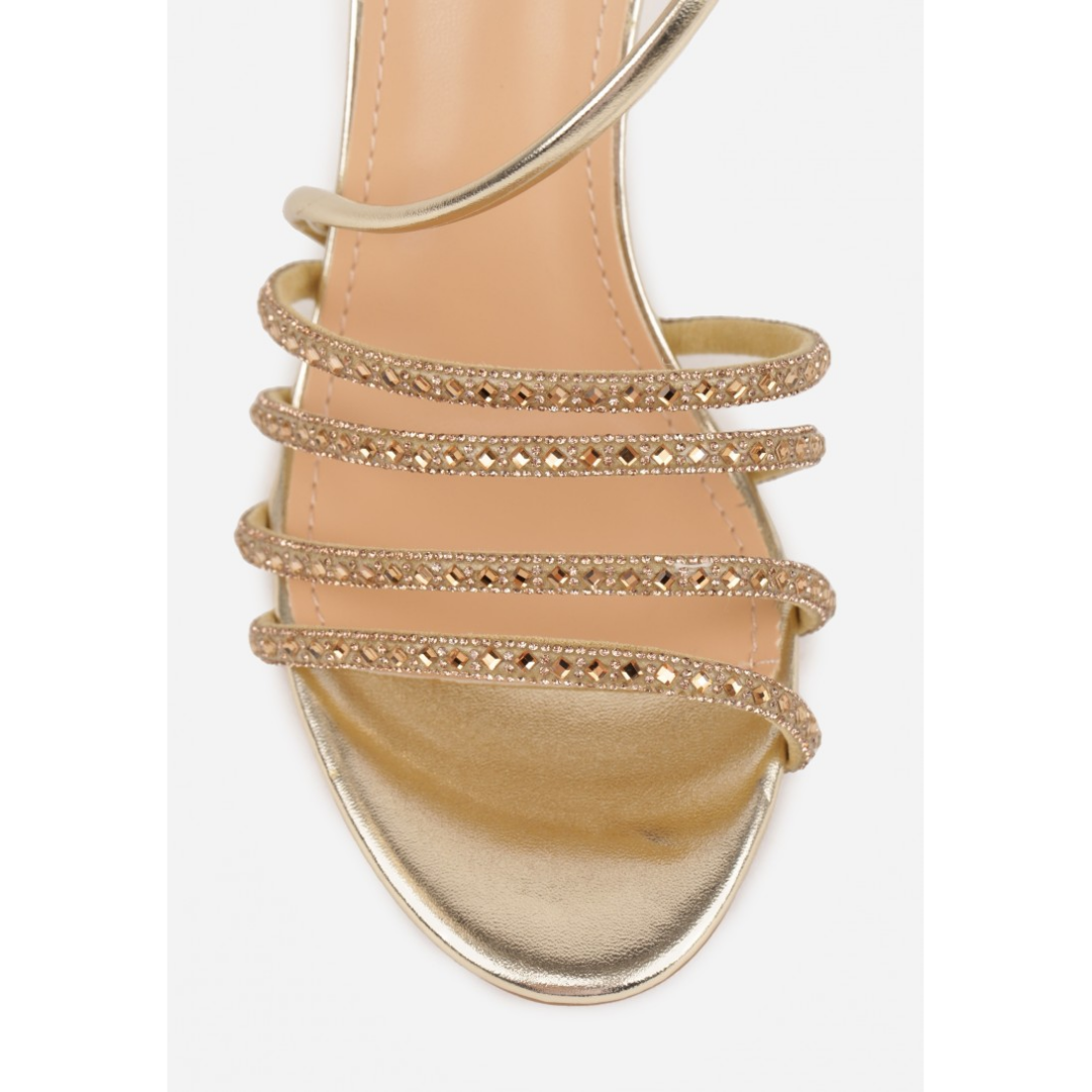 Open heel shoes, gold