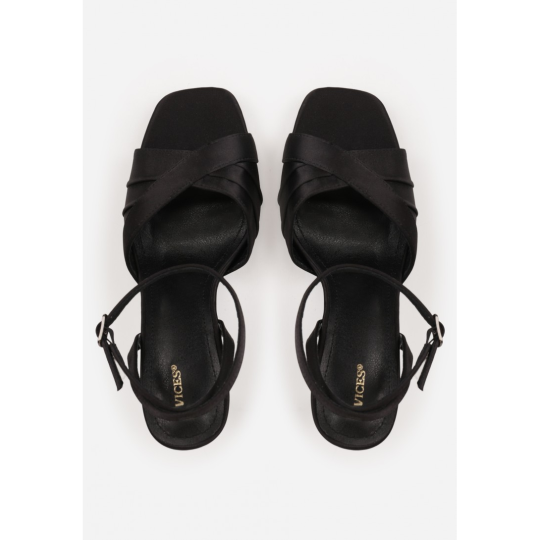 Open heel shoes, black