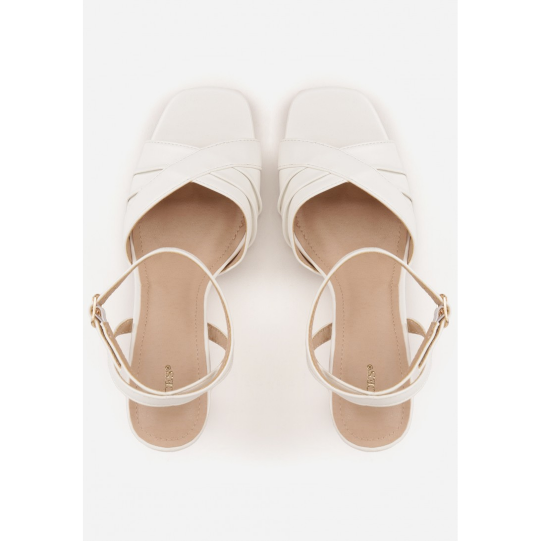 Open heel shoes, white