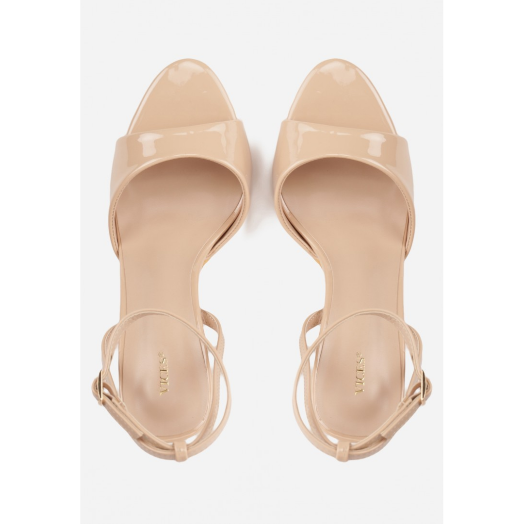 Open heel shoes, beige