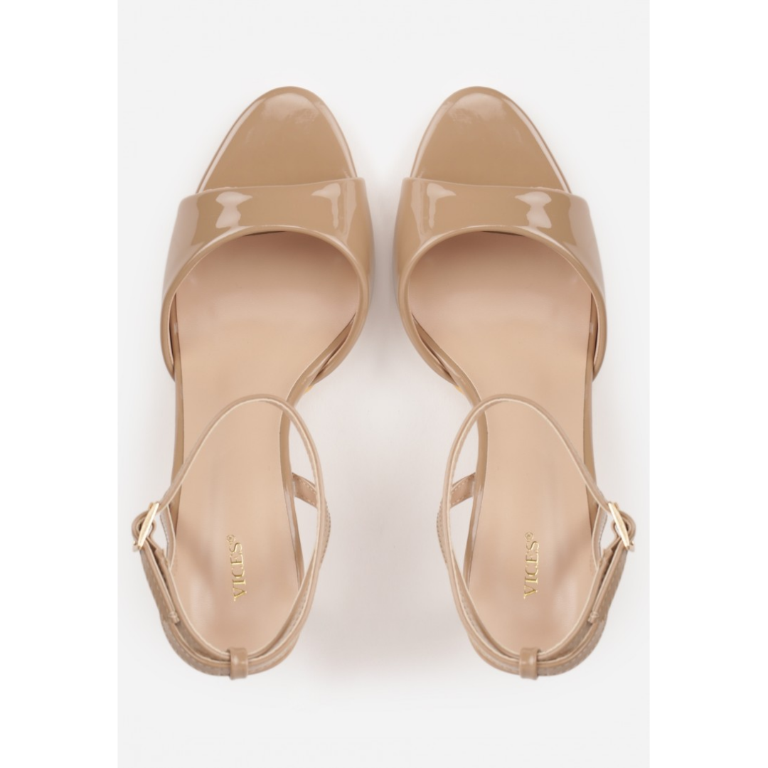 Open heel shoes, beige