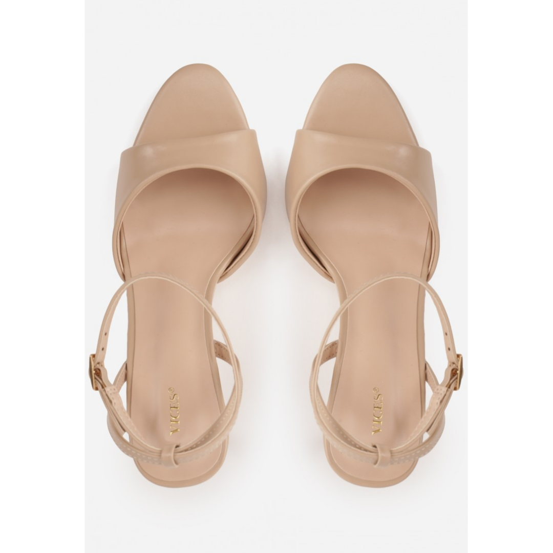 Open heel shoes, beige