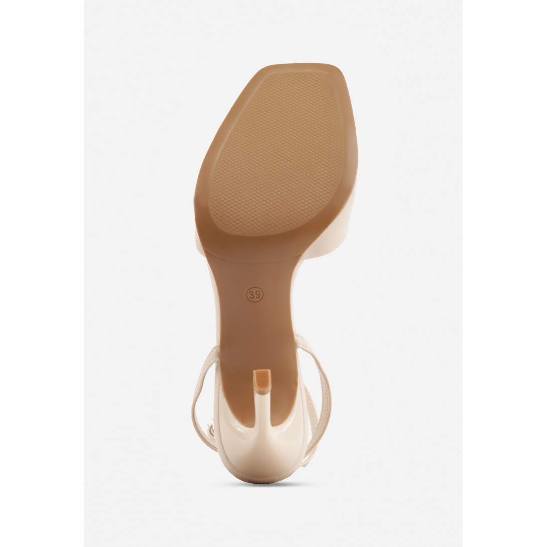 Open heel shoes, beige - Image 2