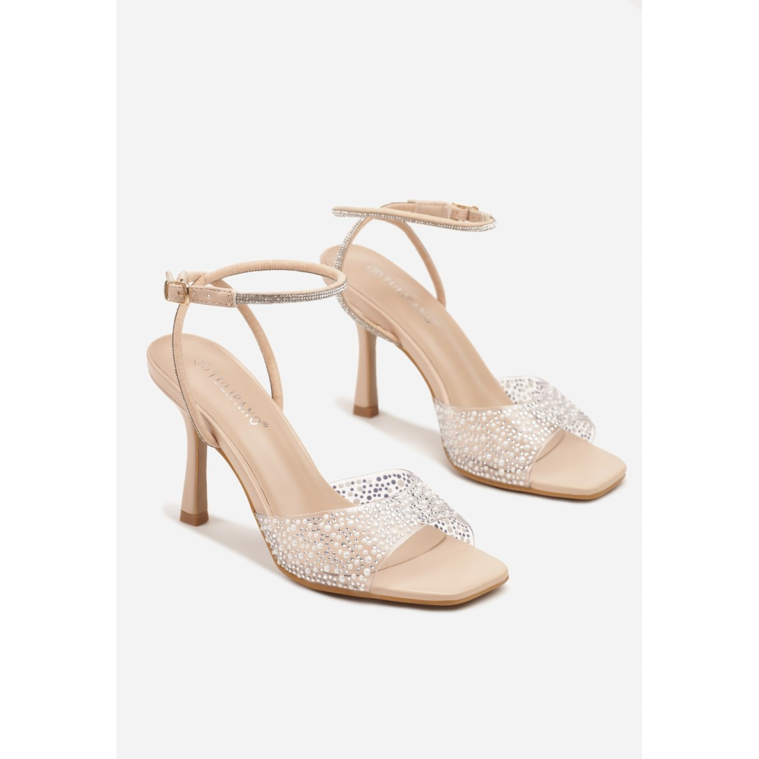 Open heel shoes, beige - Image 2