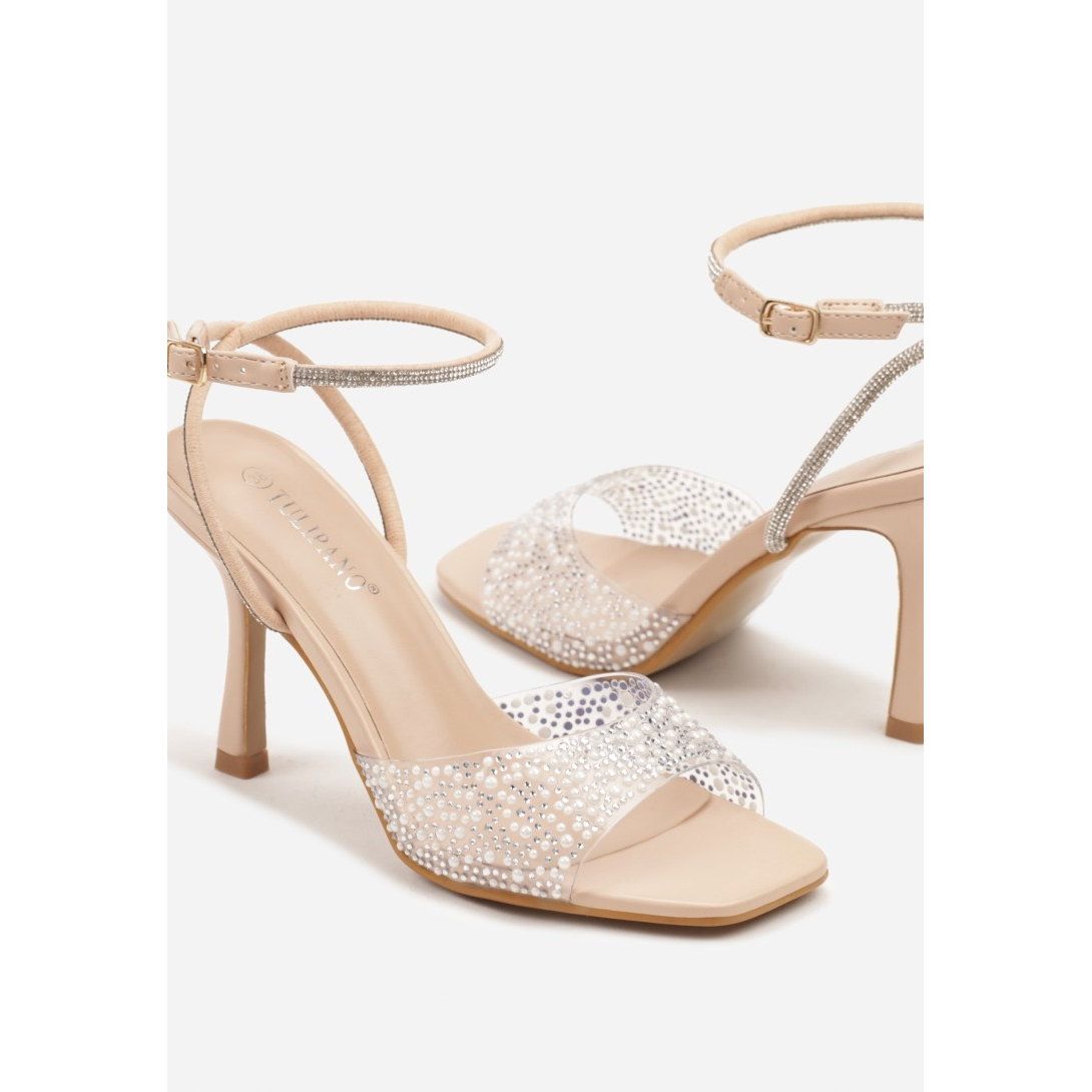 Open heel shoes, beige - Image 3
