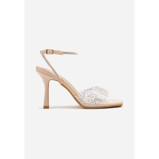 Open heel shoes, beige