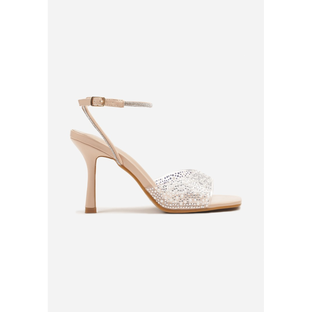 Open heel shoes, beige - Image 1