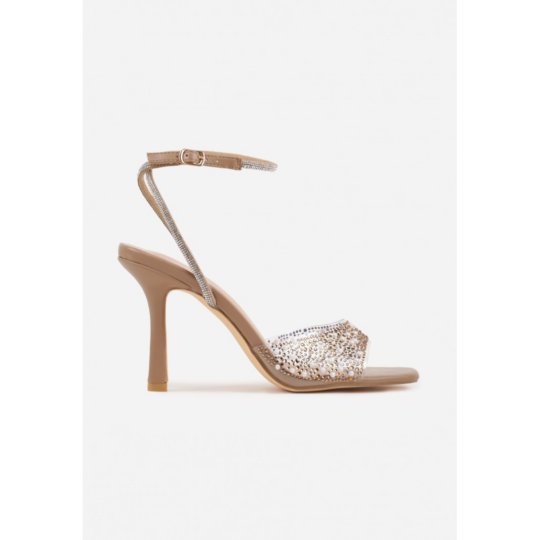 Open heel shoes, beige
