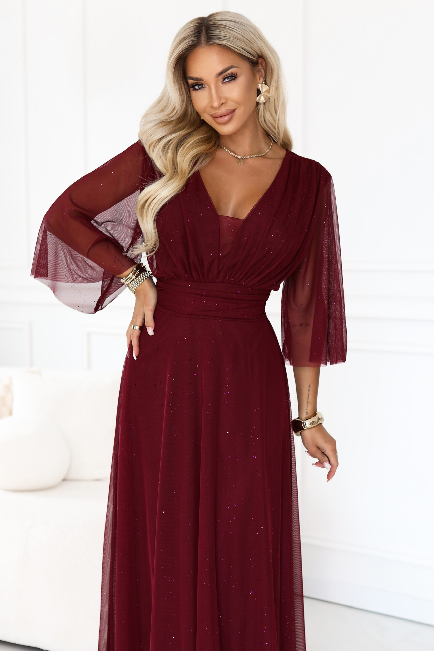 Plus size sädelev maksikleit, punane - Pilt 5