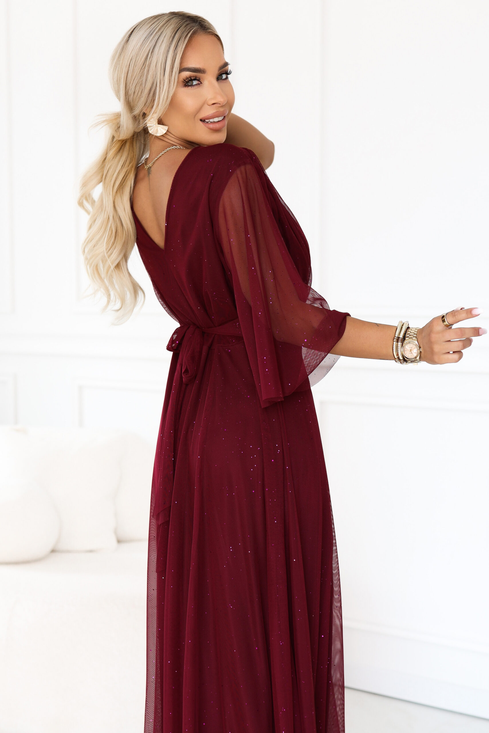 Plus size sädelev maksikleit, punane - Pilt 4