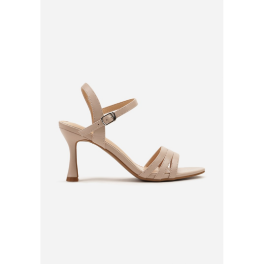 Open heel shoes, beige