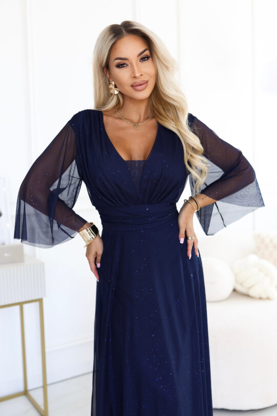 Plus size sädelev maksikleit, sinine - Pilt 5